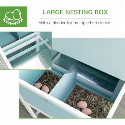 76" Wooden Chicken Coop Hen House with Outdoor Run Nesting Box Slide-out Tray