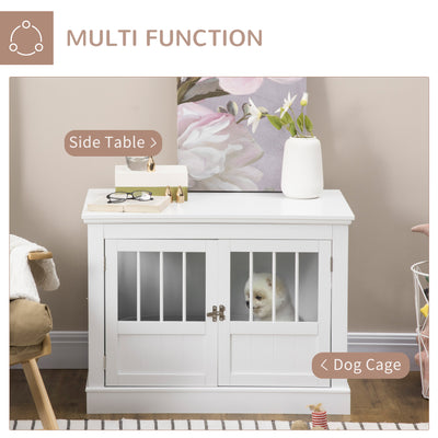 Indoor Dog Crate End Table Pet Kennel W/ Large Entrance Magnetic Doors