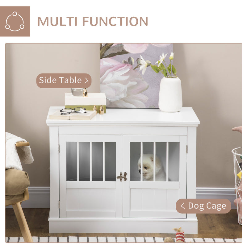 Indoor Dog Crate End Table Pet Kennel W/ Large Entrance Magnetic Doors