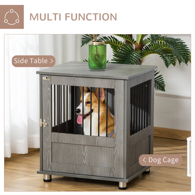 Wooden Dog Crate with Furniture Style for Small Dogs, Indoor End Table