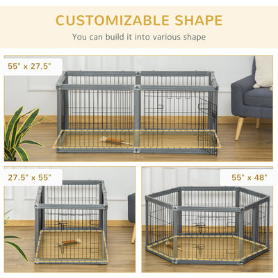 24.5&quot; Heavy-Duty Dog Fence 6 Panels Pet Playpen w/ Double Locking Latches