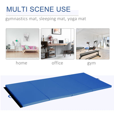 4'×8'×2'' Folding Exercise Mat Floor Gym Mat Fitness Yoga Pad PU Leather