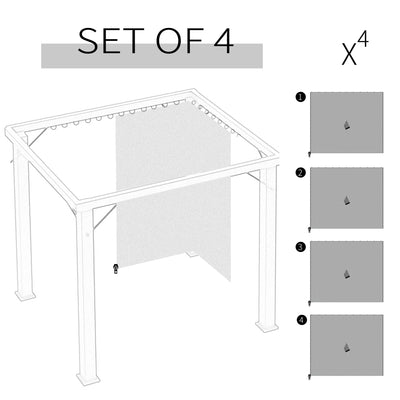 Universal Gazebo Replacement Sidewalls 4 Pcs Privacy Wall for Gazebo