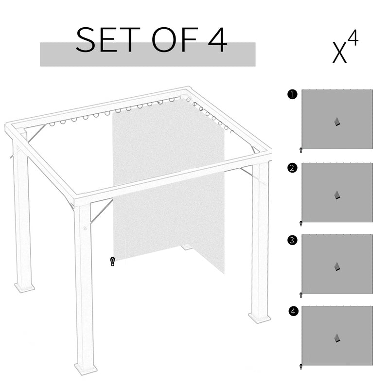 Universal Gazebo Replacement Sidewalls 4 Pcs Privacy Wall for Gazebo