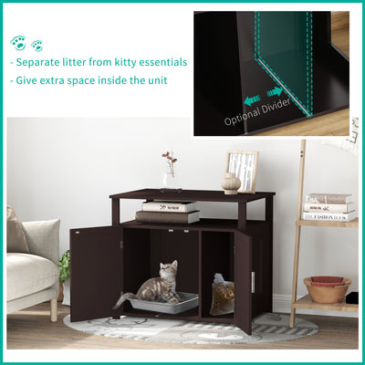 Inside Tabletop Side Table Cat Box Fixture w/ Magnetic Closing Door