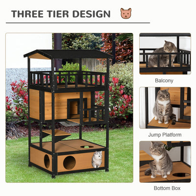 Feral Cat House, Kitten Shelter, w/ Escape Door, Jumping Platform