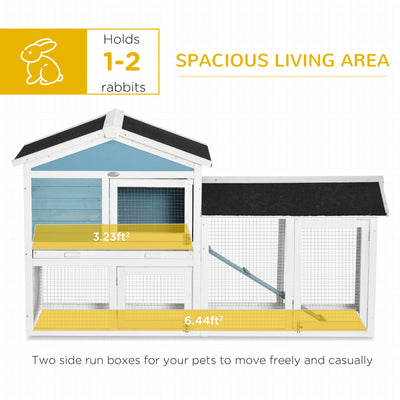 Two Story Small Animal House w/ Slide Out Tray, Ramp, Outdoor Run