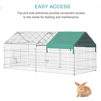 Galvanized Cage with Cover for Dog, Rabbit, and Chicken Run, 87&quot;