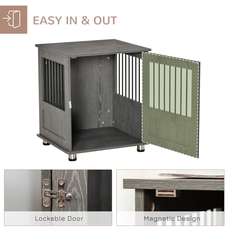 Wooden Dog Crate with Furniture Style for Small Dogs, Indoor End Table