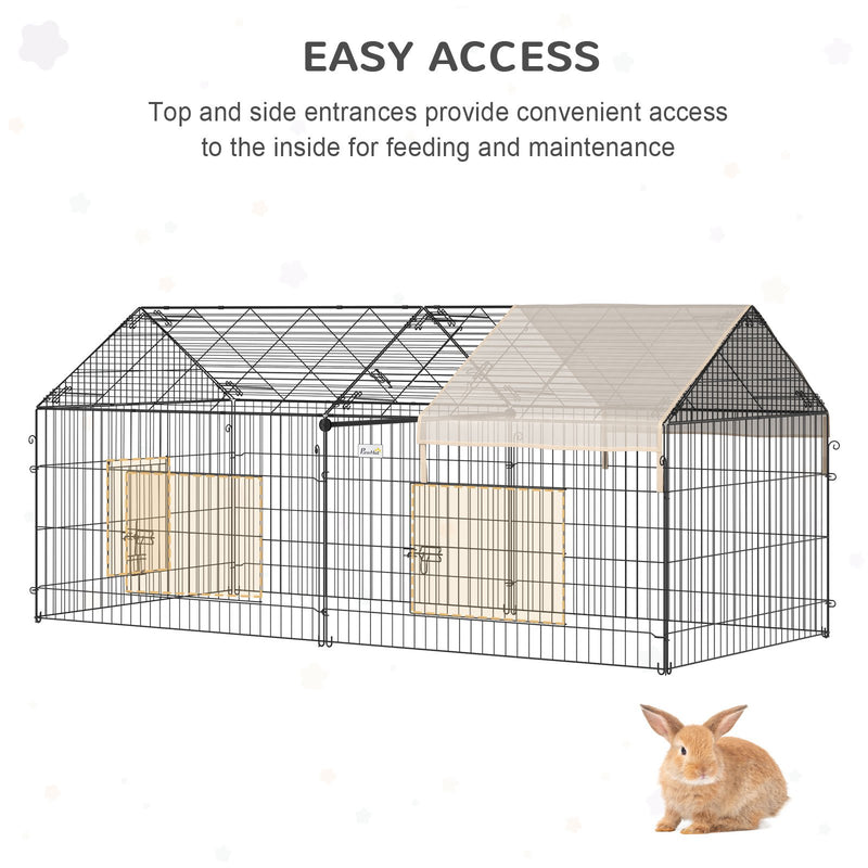 Galvanized Cage with Cover for Dog, Rabbit, and Chicken Run, 87&quot;