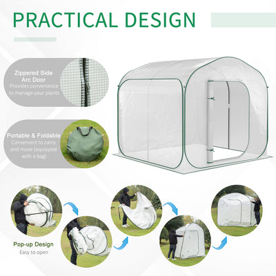 Garden Portable Pop Up Greenhouse for Plants Vegetables Fruits w/ Zipper Bag