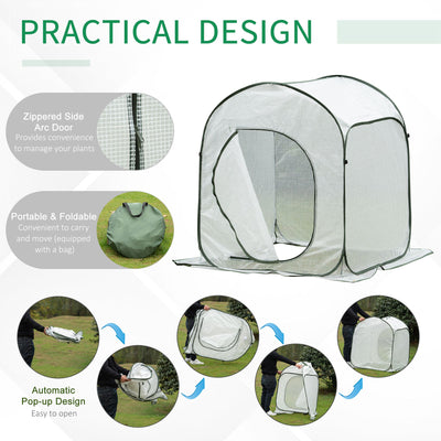 Garden Portable Pop Up Greenhouse for Plants Vegetables Fruits w/ Zipper Bag