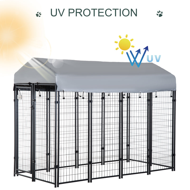 Medium Outdoor Dog Kennel Run House Crate Cage Anti-UV Roof Patio Pet Shelter