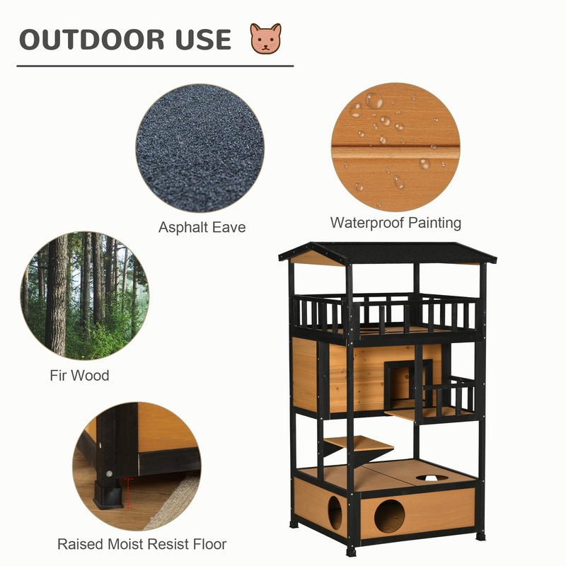 Feral Cat House, Kitten Shelter, w/ Escape Door, Jumping Platform