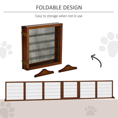 Wooden Pet Gate Freestanding Dog Safety Barrier, for House Doorway