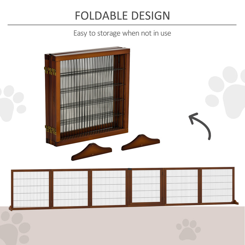 Wooden Pet Gate Freestanding Dog Safety Barrier, for House Doorway