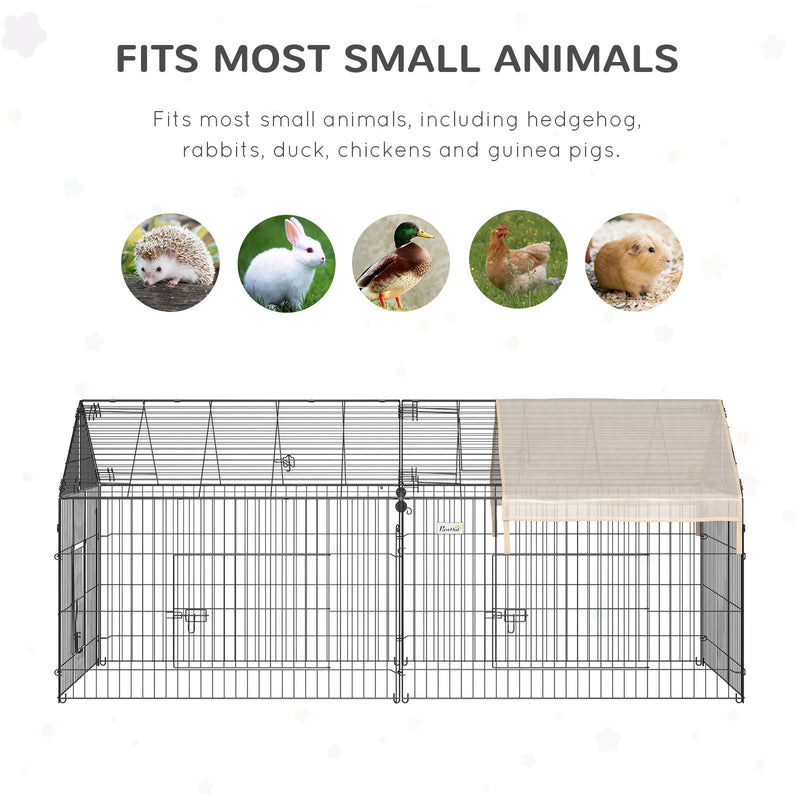 Galvanized Cage with Cover for Dog, Rabbit, and Chicken Run, 87&quot;