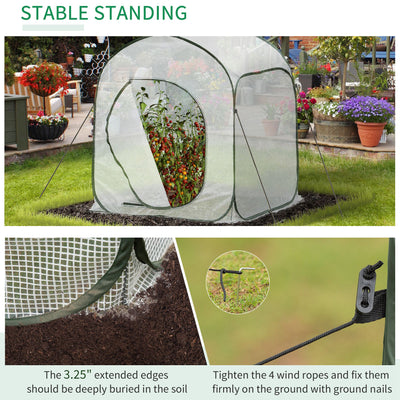 Garden Portable Pop Up Greenhouse for Plants Vegetables Fruits w/ Zipper Bag