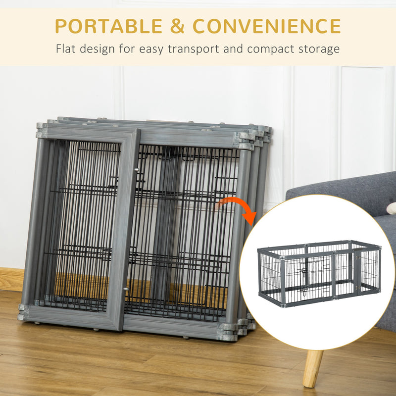 24.5&quot; Heavy-Duty Dog Fence 6 Panels Pet Playpen w/ Double Locking Latches