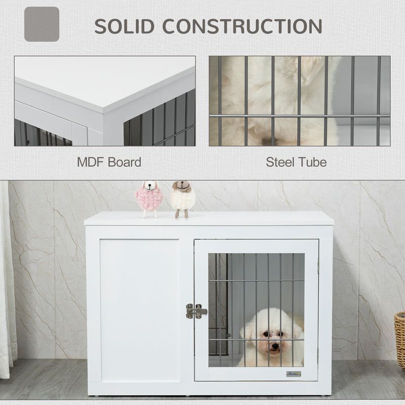 Furniture Style Dog Crate End Table, w/ Double Doors for Small &amp; Medium Dogs