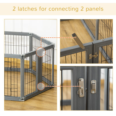 24.5&quot; Heavy-Duty Dog Fence 6 Panels Pet Playpen w/ Double Locking Latches