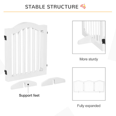 PawHut Freestanding Pet Dog Gate 24" Tall Folding Indoor Barrier 3 Panel