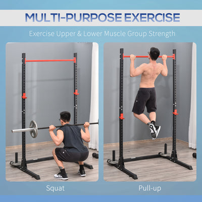 Power Squat Rack Adjustable Height Strength Training Fitness  Pull Up