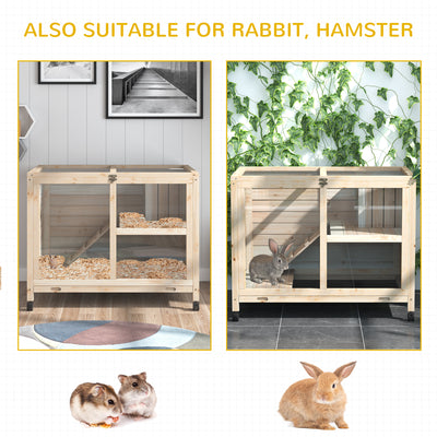 Small Rabbit Hutch Indoor, Split House Design, Bunny Cage, Bunny Hutch on Wheels