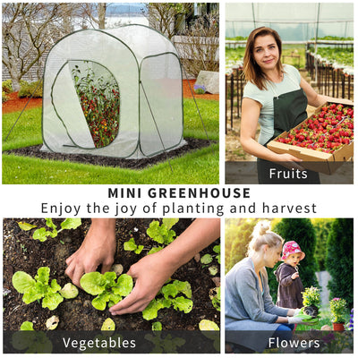 Garden Portable Pop Up Greenhouse for Plants Vegetables Fruits w/ Zipper Bag