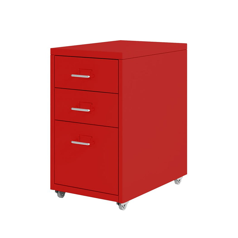 3 Tiers Steel Orgainer Metal File Cabinet With Drawers Office Furniture Red