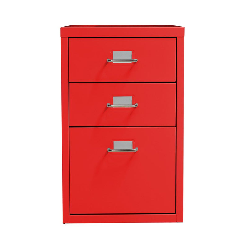 3 Tiers Steel Orgainer Metal File Cabinet With Drawers Office Furniture Red