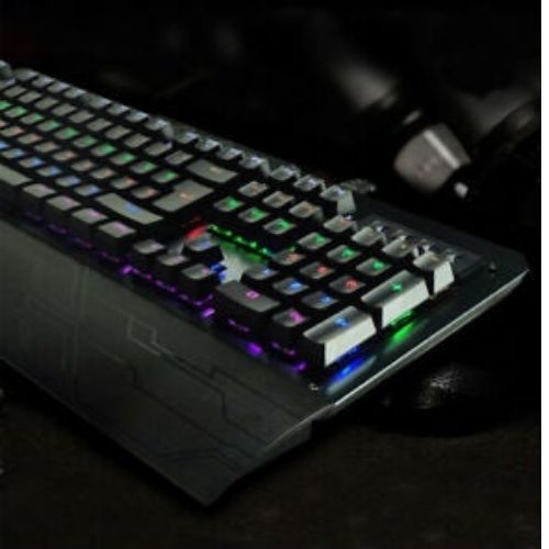 Real Mechanical USB Keyboard Enhanded Gaming Backlit LED Changeable Color Black