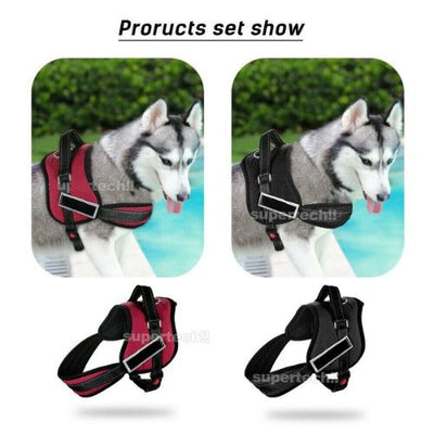 Dog Harness No-Pull Reflective Breathable Adjustable Pet Vest w/ Handle Walkin