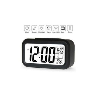 Digital Alarm Clock Large LCD Display Thermometer Smart Night Light Back Light