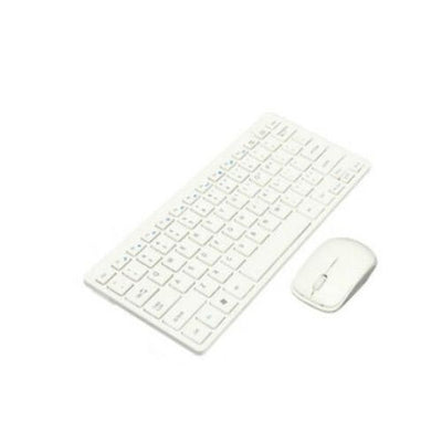 Cordless Keyboard Mouse Combo White w/ Protective Cover Slim USB Nano Reciver