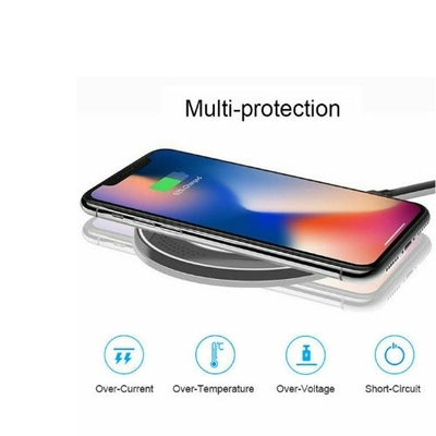 Wireless Charger Qi pad 10W Fast Charging for iPhone X 8 XS XR Samsung Galaxy