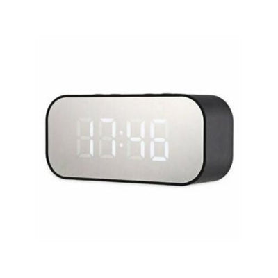 Wireless Bluetooth Speaker Mirror Surface Dual Alarm Clock LED USB TF MP3 Player