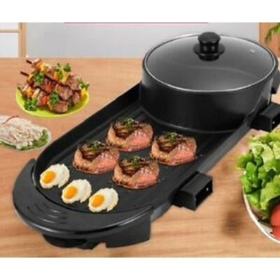 Electric Grill With Hot Pot 1350WMultifunctional Indoor with 5Temperature Level