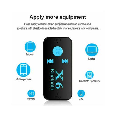 X6 Wireless Bluetooth 4.1 3.5mm AUX Audio Stereo Music Car Receiver Adapter US