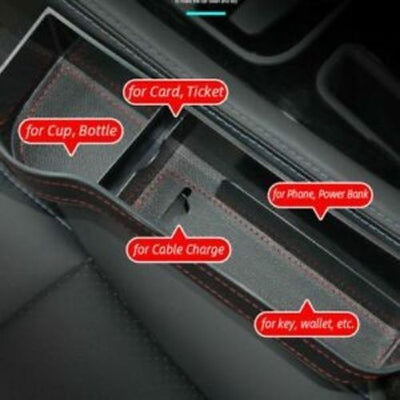 2PCS Car Seat Organiser Keys Pocket Caddy Phone Holder Side Slit Gap Storage Box