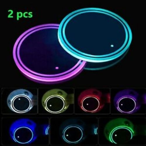 LED Car Cup Holder - Atmosphere Lamps USB Charging Mat Cup Pad (Seven Colours)