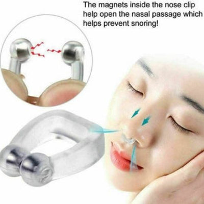 Silicone Magnetic Anti Snore Stop Snoring Nose Clip Sleep Aid w/Case