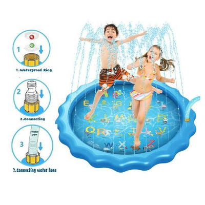 Outdoor Kids Sprinkler Pad Pool Water Spray Splash Play Mat Fun Swimming Pool