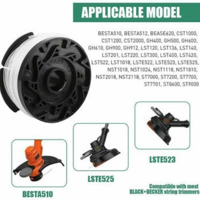 3X Line String Trimmer Replacement Spool Weed Eater Autofeed Black & Decker