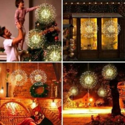 Firework Hanging Fairy LED Light 120/150 Powered Colors Home,Garden Outdoor x2