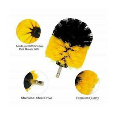 3Pcs Electric Drill Brush Kit Plastic Round Power Scrubber for Bathroom Tub Home