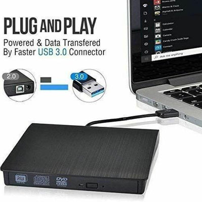 Slim External DVD RW CD Writer Drive USB 3.0 Burner Reader Player For Laptop PC