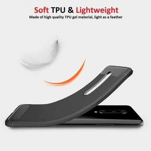For OnePlus 7 Pro Case - Shockproof Carbon Fiber Soft TPU Hybrid Cover