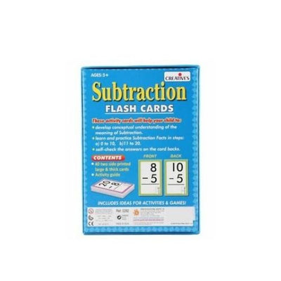 Educational Subtraction- Group games Flash Card- Large, durable card- 40 Cards