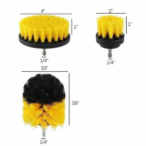 Electric Brush Scrubber Car Tires Cleaning Drill Kit For Carpet Glass 3Pcs/Set